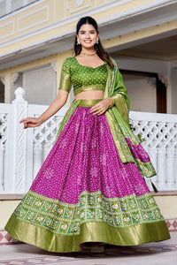 Deep Purple Silk Lehenga