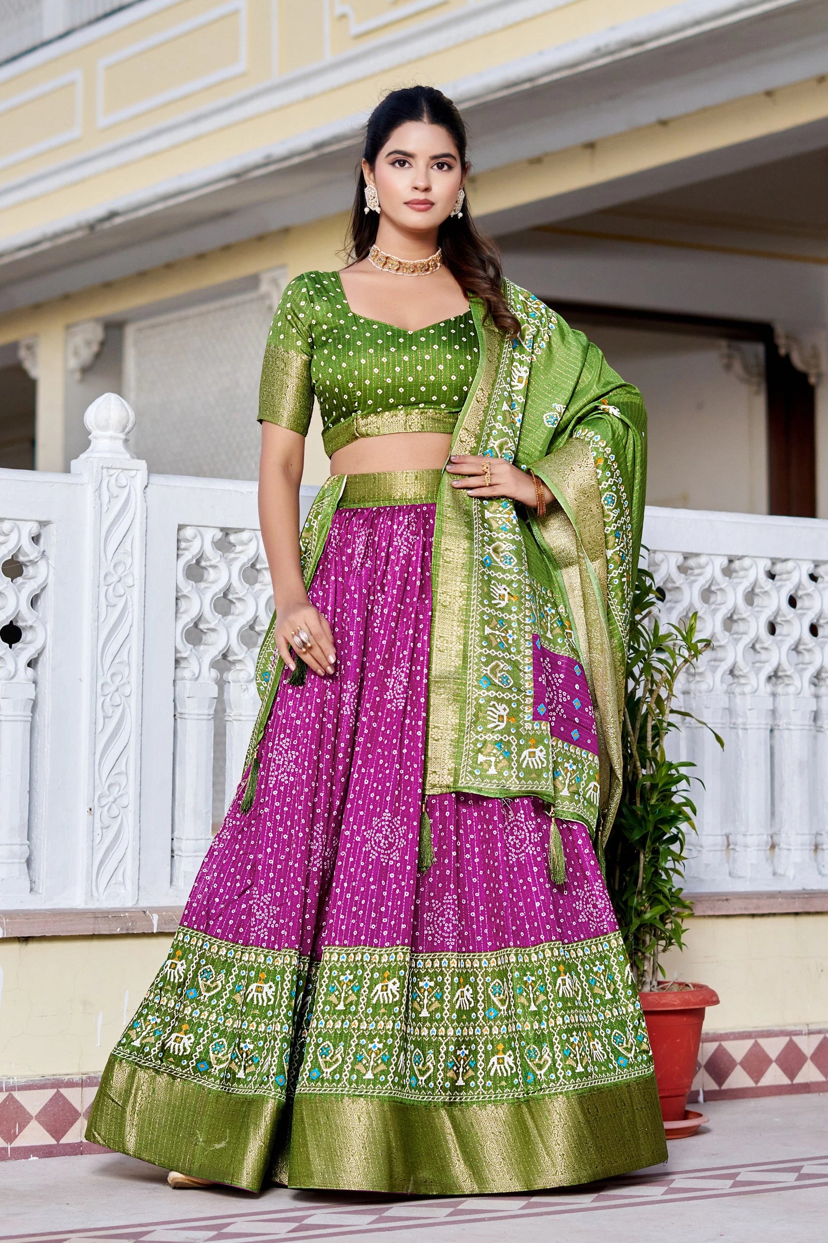 Deep Purple Silk Lehenga
