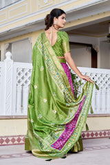 Deep Purple Silk Lehenga