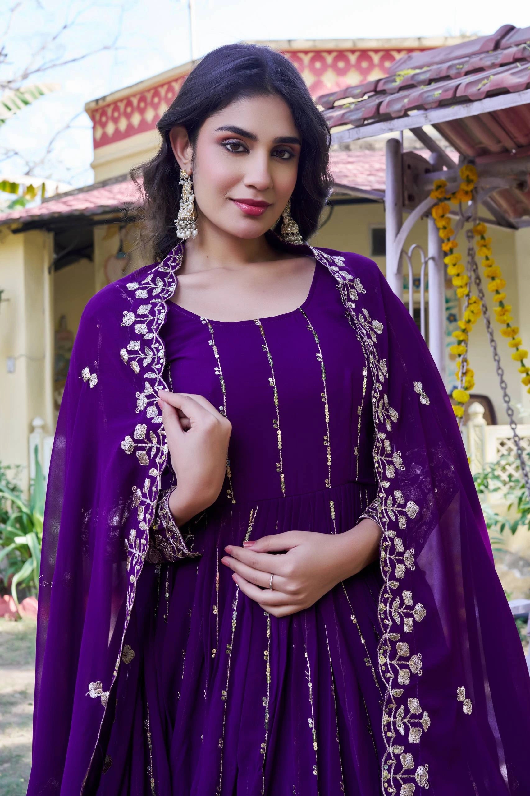Soft Purple Faux Georgette Suit