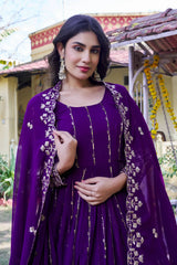 Soft Purple Faux Georgette Suit