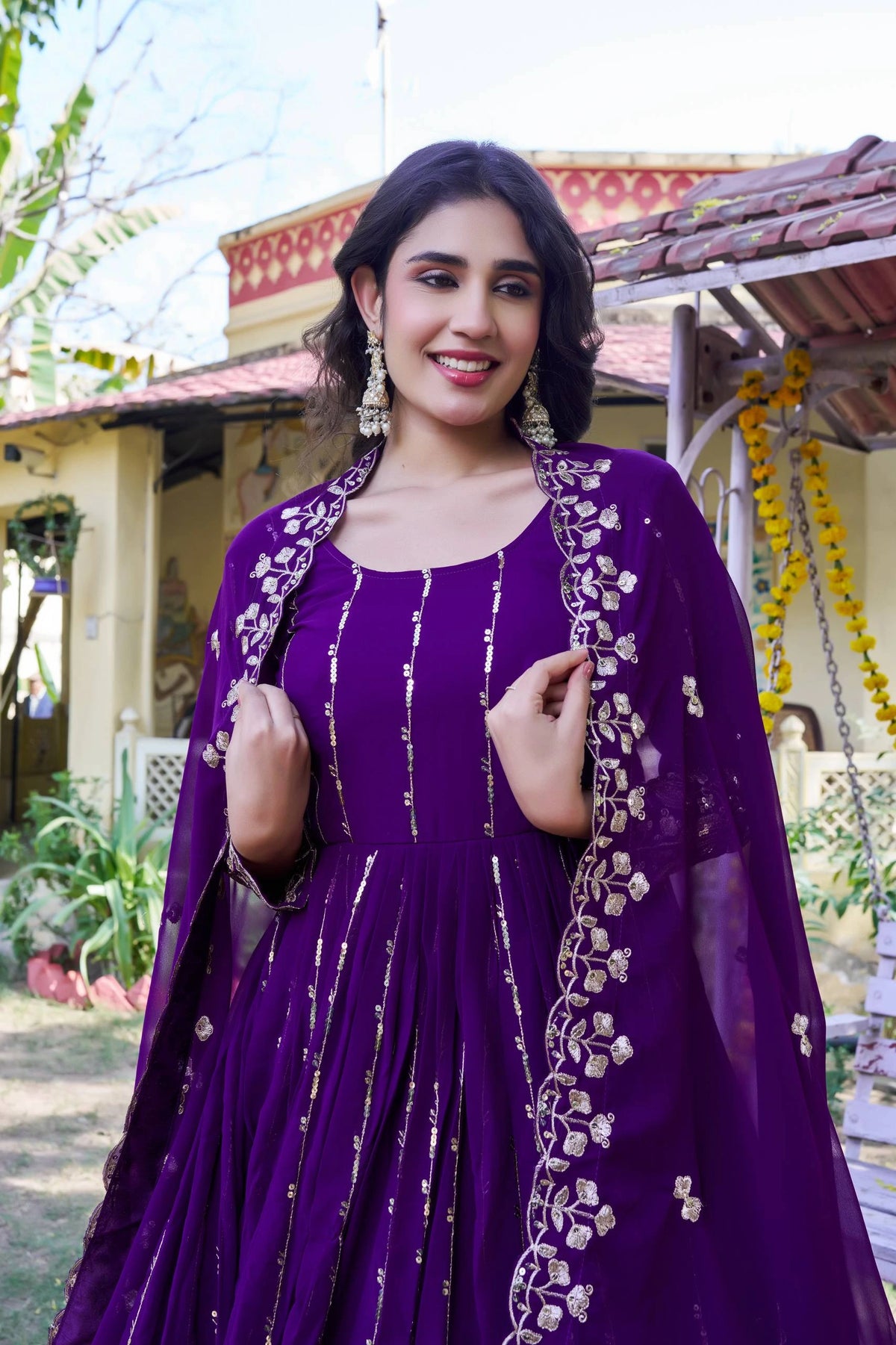 Soft Purple Faux Georgette Suit