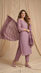 Lavender Pink Cotton Kurti