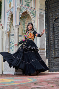 Black Pure Cotton Lehenga