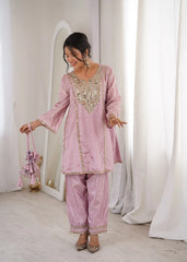 Light Pink Heavy Organza Suit