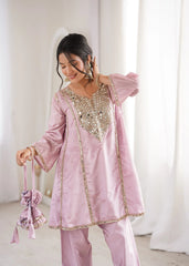 Light Pink Heavy Organza Suit