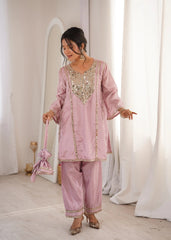 Light Pink Heavy Organza Suit