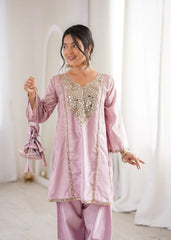 Light Pink Heavy Organza Suit