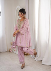 Light Pink Heavy Organza Suit