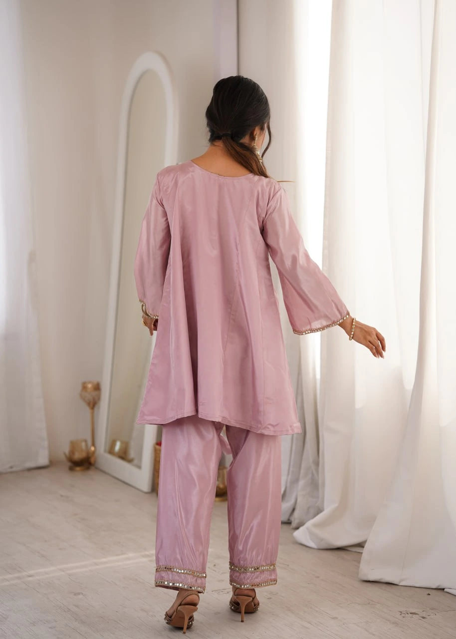 Light Pink Heavy Organza Suit
