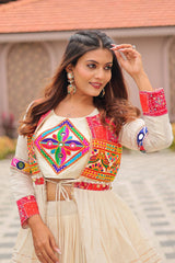 Beige Pure Cotton Lehenga