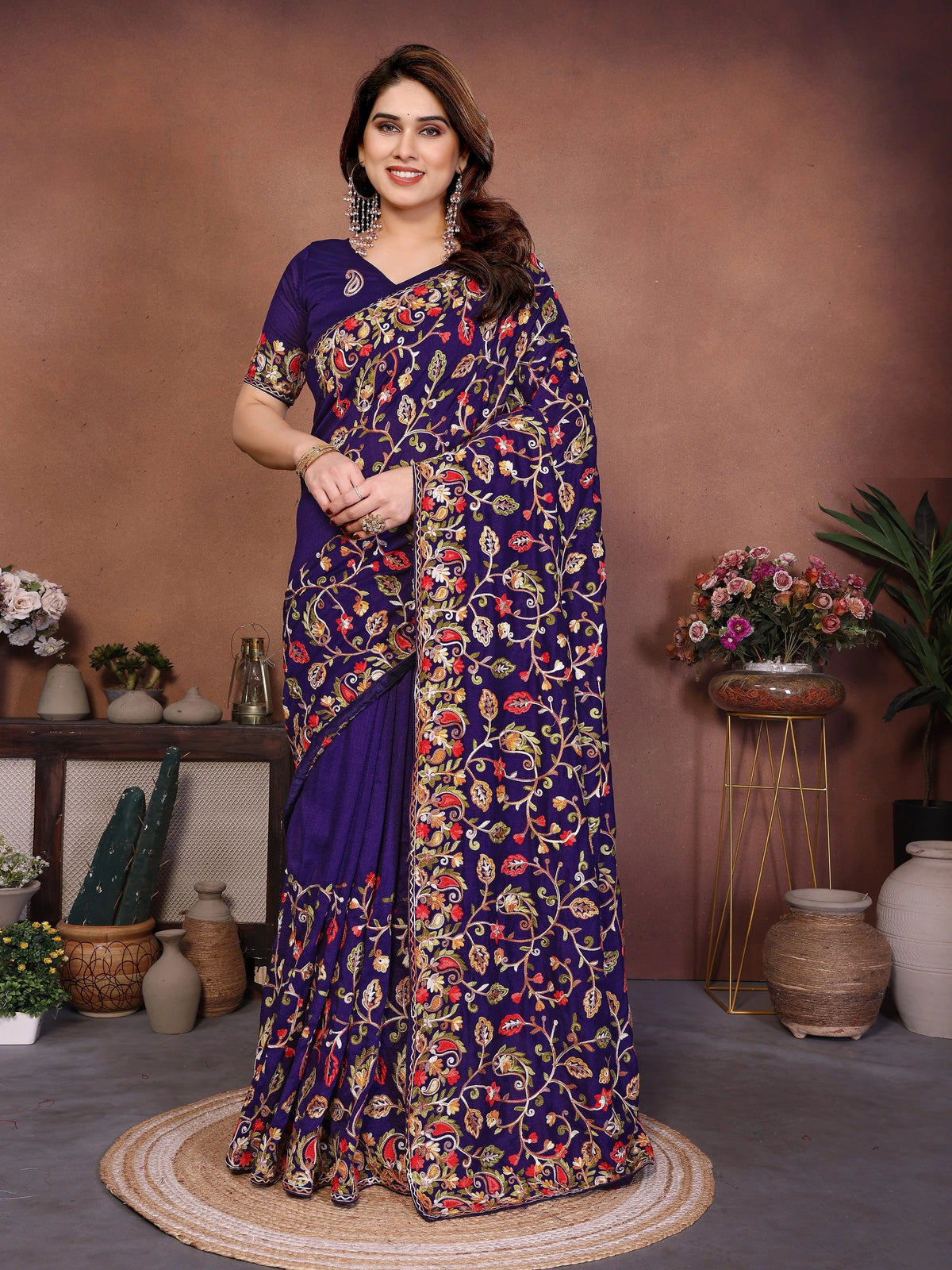 Soft Purple Soft Crush Silk Saree