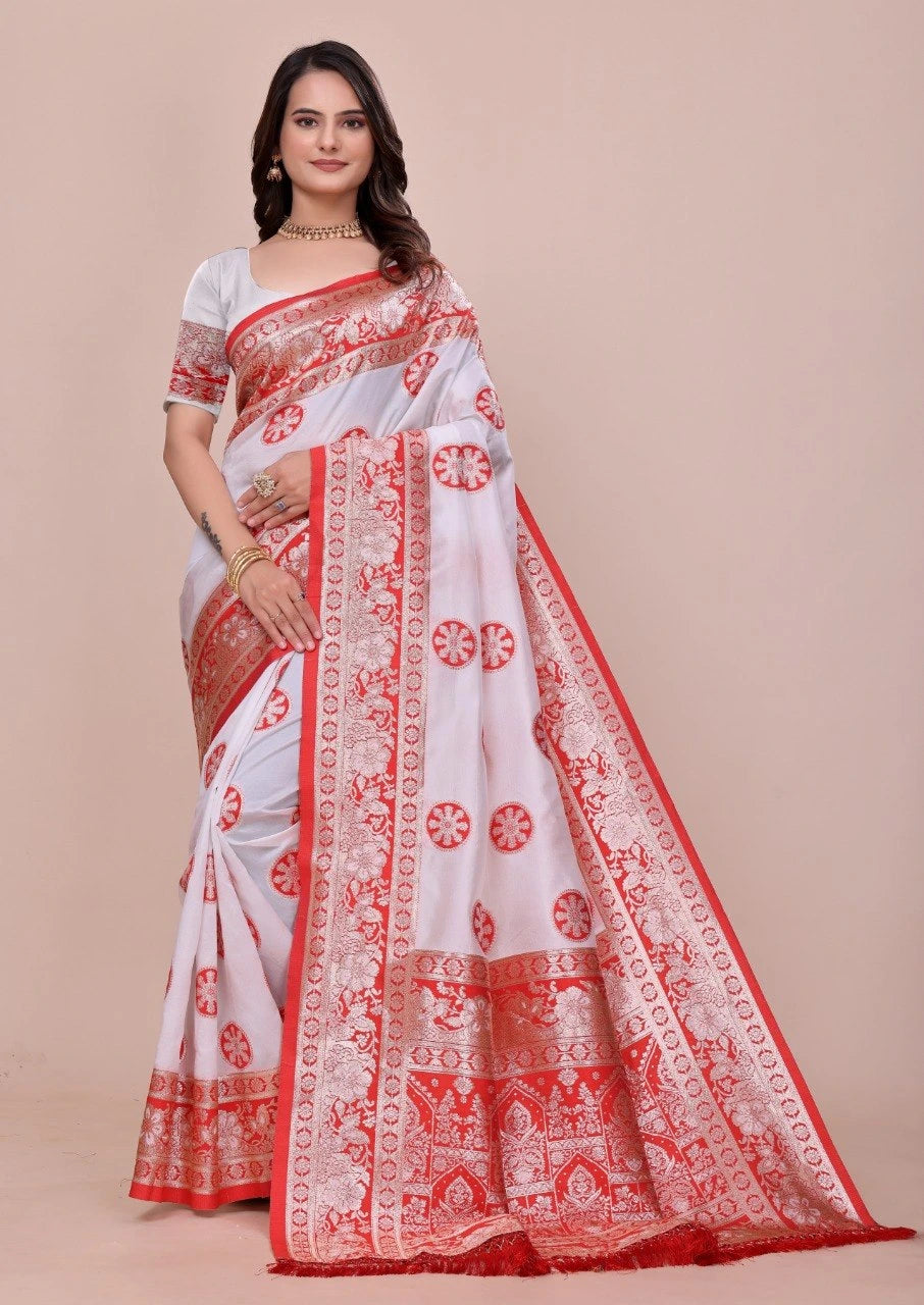 White Soft Silk Saree