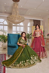 Dark Pink NC Vichitra Lehenga