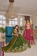 Dark Pink NC Vichitra Lehenga