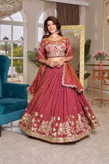 Dark Pink NC Vichitra Lehenga
