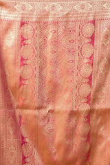 Dark Pink Jacquard Weaving Saree – Gold Zari, Silk Blend, Bridal & Wedding Wear