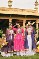 Pink Cotton Blend Bandhani Lehenga product detail – KL180 Kalyanja