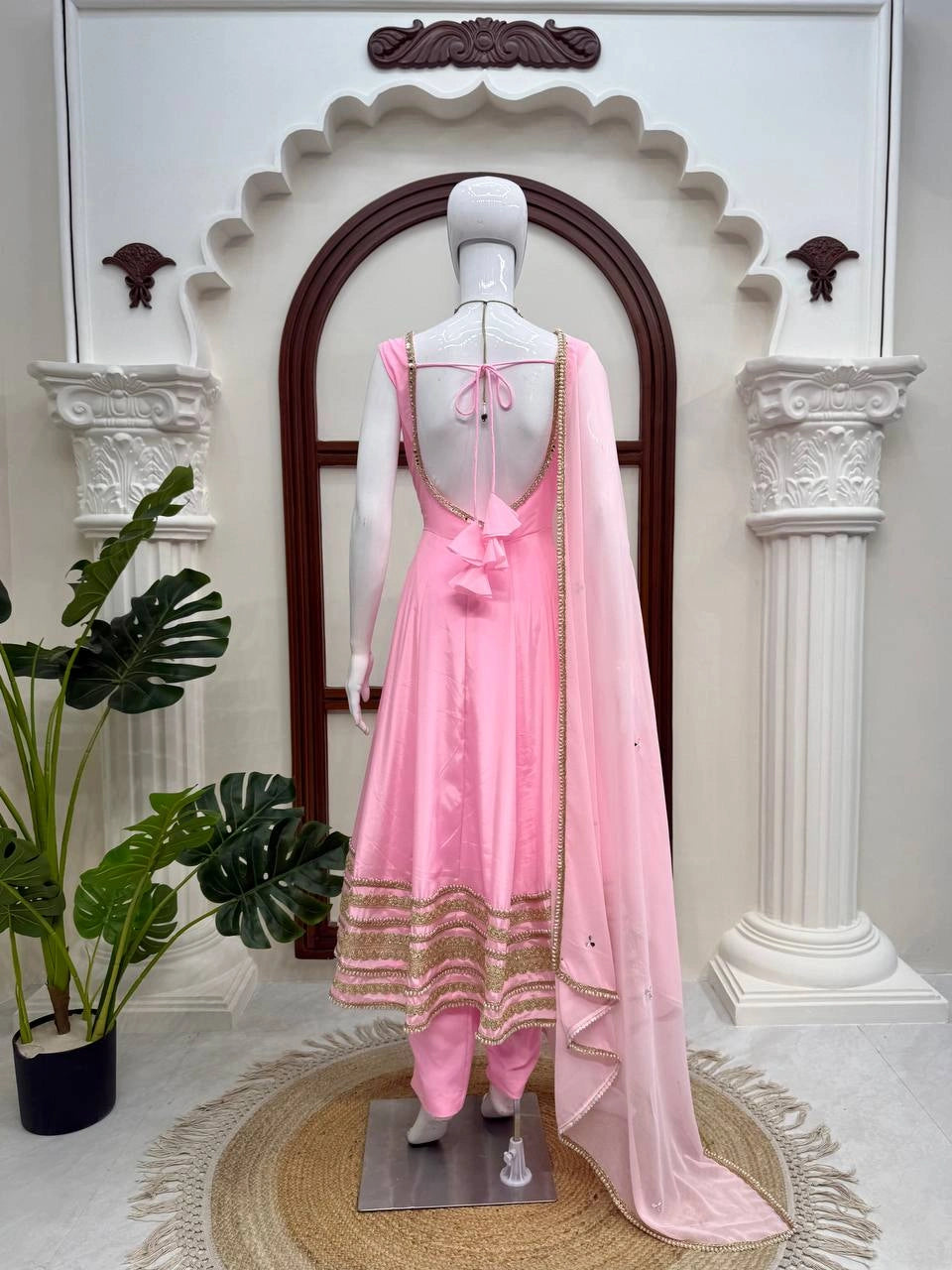 Pink Coding Dori Anarkali Suit mannequin shot 12 – Kalyanja KU295