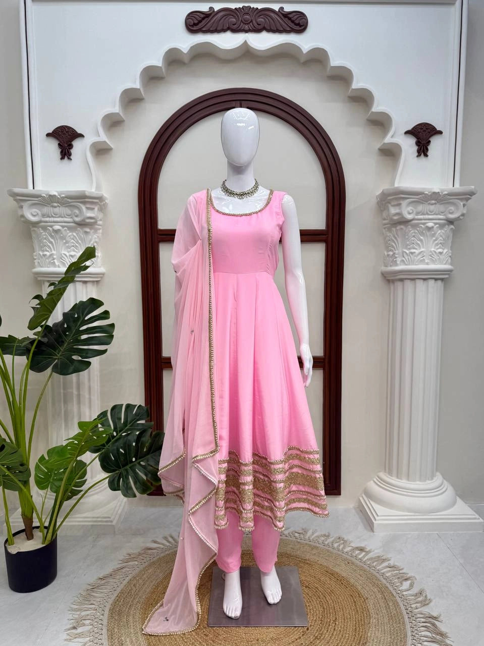 Pink Coding Dori Anarkali Suit mannequin shot 13 – Kalyanja KU295