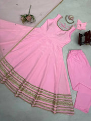 Pink Coding Dori Anarkali Suit mannequin shot 14 – Kalyanja KU295