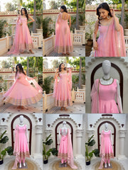 Pink Coding Dori Anarkali Suit catalog collage – Kalyanja KU295