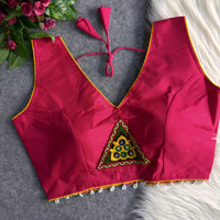 Pink Patch Work Cotton Blouse