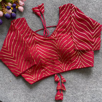 Dark Red Gota Patti Georgette Blouse