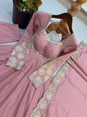 Pink Anarkali Suit All Views KU274 Kalyanja