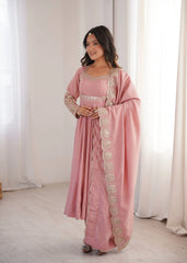 Pink Sequins Embroidered Suit Anarkali KU274 Kalyanja