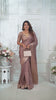 Copper Gold Zari Weaving Soft Organza Banarasi Silk Saree