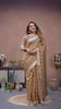 Light Brown Ached Weaving Soft Linen Saree