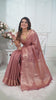 Soft Pink Gold Zari Weaving Soft Organza Banarasi Silk Saree