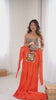 Orange Gamthi with Laheriya Print Fox Georgette Gown