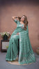 Teal Ached Weaving Soft Linen Saree