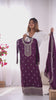 Wine Zari Embroidery & Sequin Chinon Silk Suit