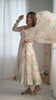 Off White Floral Printed Organza Silk Suit