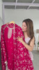 Dark Pink Zari Embroidery & Sequin Work Rangoli Silk Suit