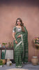 Dark Green Ached Weaving Soft Linen Saree