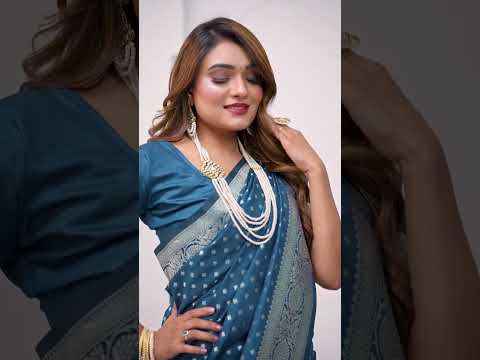 Navy Blue Georgette Silk Saree