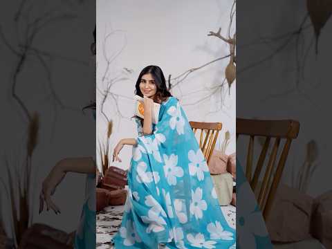 Sky Blue Soft Georgette Saree