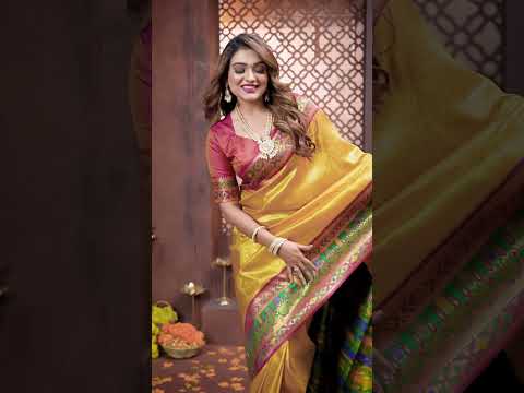 Mustard Yellow Soft Pure Banarasi Tissue Silk Saree
