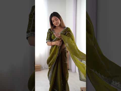 Olive Green Heavy Silk Saree