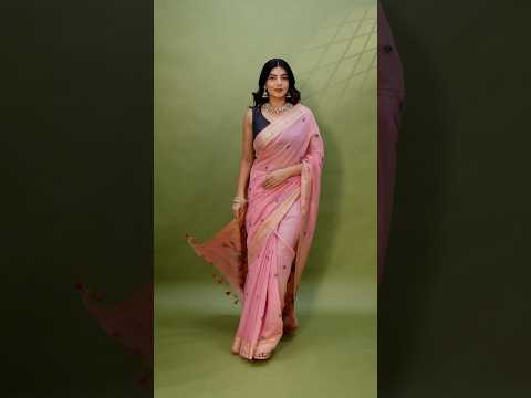 Pink Soft Muga Cotton Saree