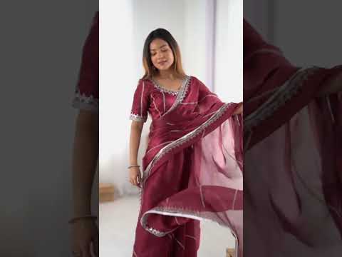 Maroon Heavy Silk Saree