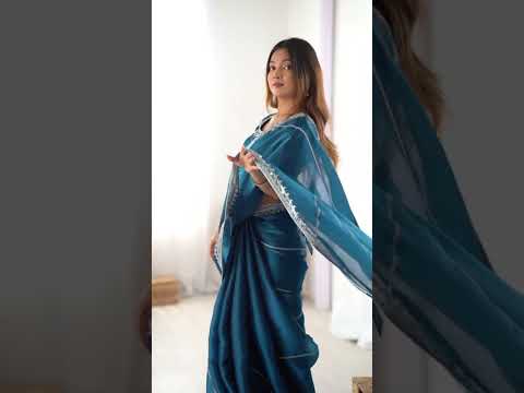 Teal Blue Heavy Silk Saree