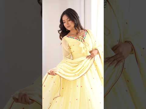Pale Yellow Faux Georgette Suit