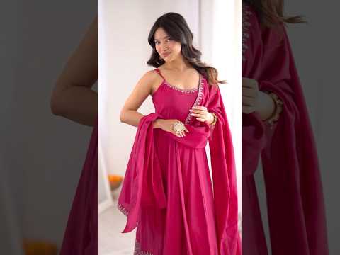 Dark Pink Roman Silk Chanderi Suit