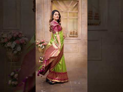 Green Pure Banarasi Tissue Silk Saree