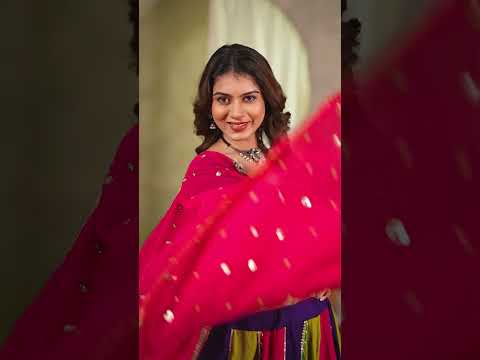 Multicolor Mirror with Fancy Lace Work Lehenga – Cotton Blend Navratri Panelled Set